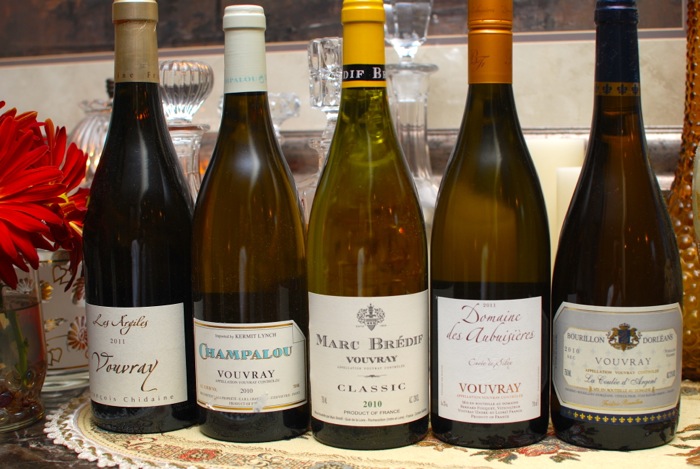 Tasting five Vouvray wines